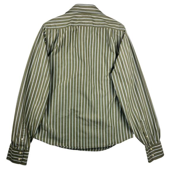 Hollister Men's Cotton Stiped Button Down Shirt SZ XL Green/White EUC - Picture 2 of 16